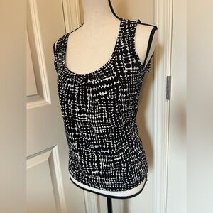 Y2K kenneth cole reaction Chic Black and White Patterned tank Top